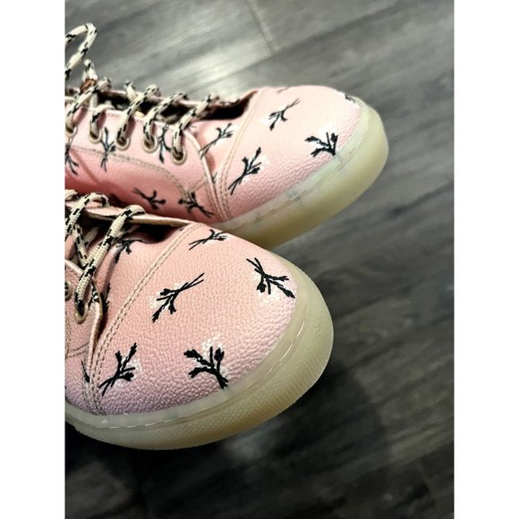 Pairs in Paris Broomingalas Women's Floral Print Leather Low Top Sneakers - Picture 5 of 8